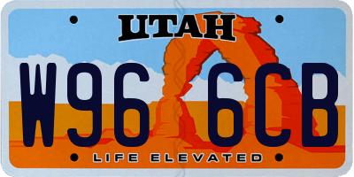 UT license plate W966CB