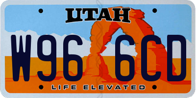 UT license plate W966CD