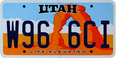 UT license plate W966CI