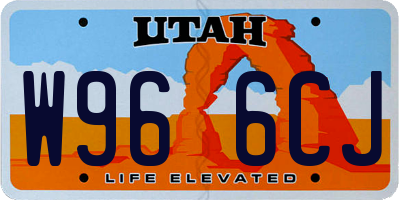 UT license plate W966CJ