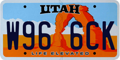 UT license plate W966CK