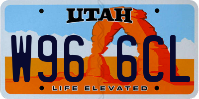 UT license plate W966CL