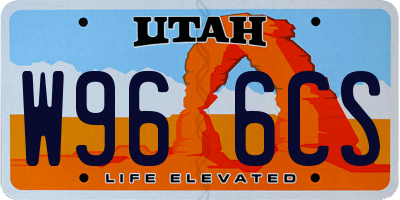 UT license plate W966CS