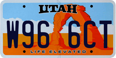 UT license plate W966CT