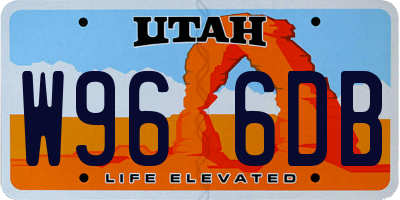 UT license plate W966DB