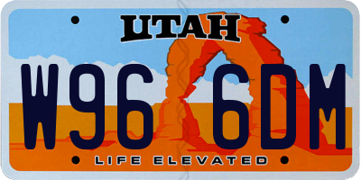 UT license plate W966DM