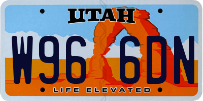 UT license plate W966DN