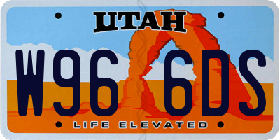 UT license plate W966DS