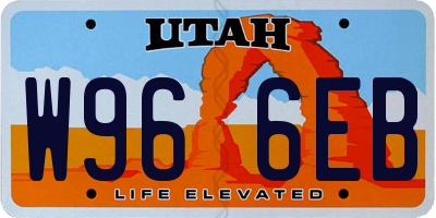 UT license plate W966EB