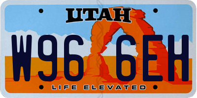 UT license plate W966EH