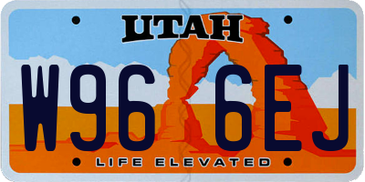 UT license plate W966EJ