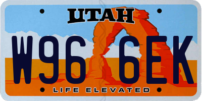 UT license plate W966EK