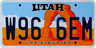 UT license plate W966EM