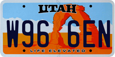 UT license plate W966EN
