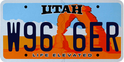 UT license plate W966ER