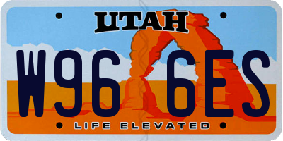 UT license plate W966ES