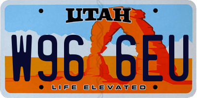 UT license plate W966EU