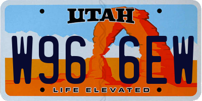 UT license plate W966EW
