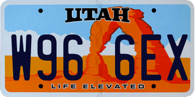 UT license plate W966EX