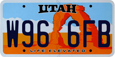 UT license plate W966FB