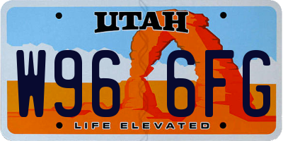 UT license plate W966FG