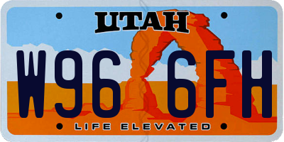 UT license plate W966FH
