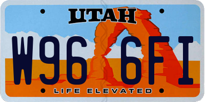 UT license plate W966FI