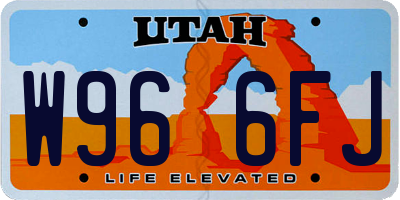 UT license plate W966FJ