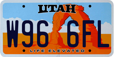 UT license plate W966FL