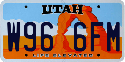 UT license plate W966FM