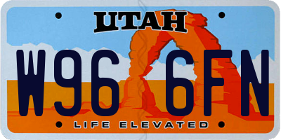 UT license plate W966FN