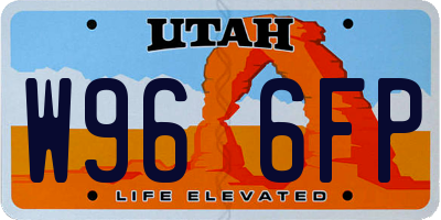 UT license plate W966FP