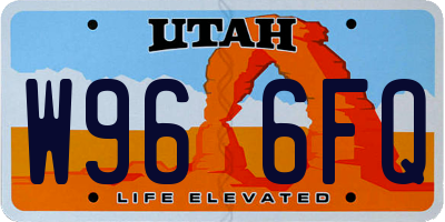 UT license plate W966FQ