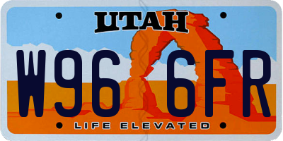 UT license plate W966FR