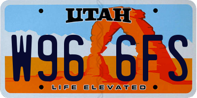 UT license plate W966FS