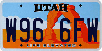 UT license plate W966FW