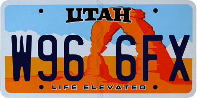 UT license plate W966FX