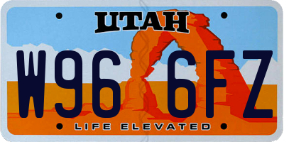 UT license plate W966FZ
