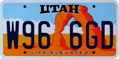 UT license plate W966GD