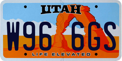 UT license plate W966GS