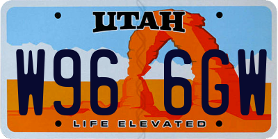 UT license plate W966GW