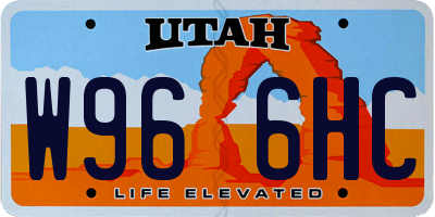UT license plate W966HC