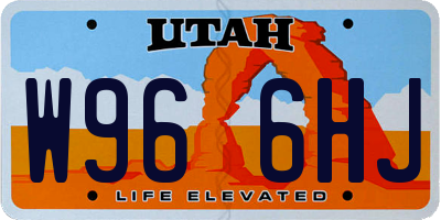UT license plate W966HJ