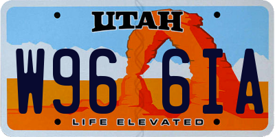 UT license plate W966IA