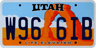 UT license plate W966IB