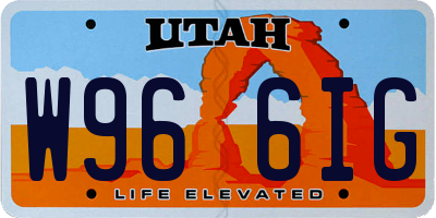 UT license plate W966IG