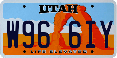 UT license plate W966IY