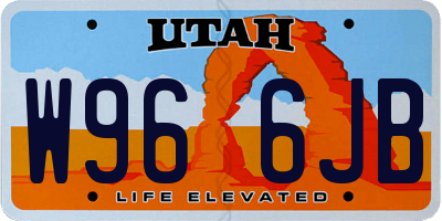 UT license plate W966JB