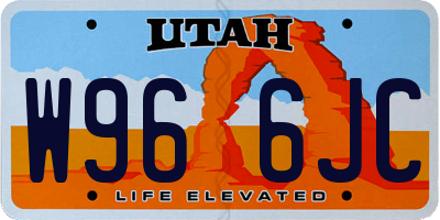 UT license plate W966JC