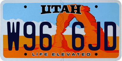 UT license plate W966JD